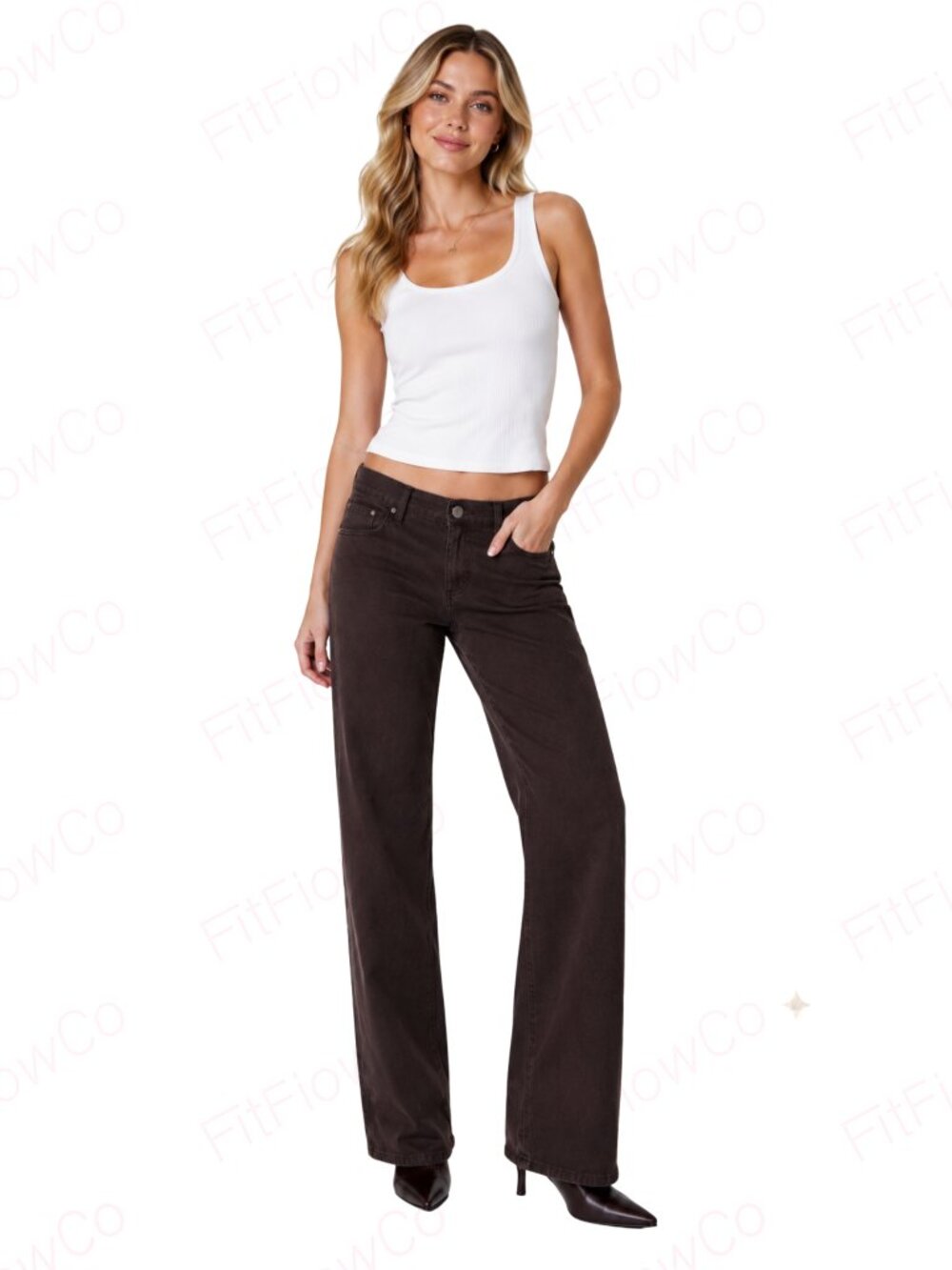 Lee Lower on the Waist Brown Straight Leg Jeans 10P Petite Stretch